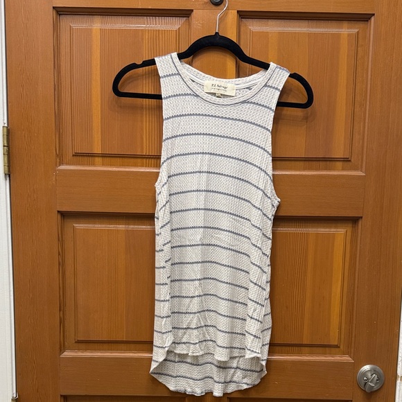 P.J. Salvage Tops - P.J. Salvage Gray and White Striped Tank Top